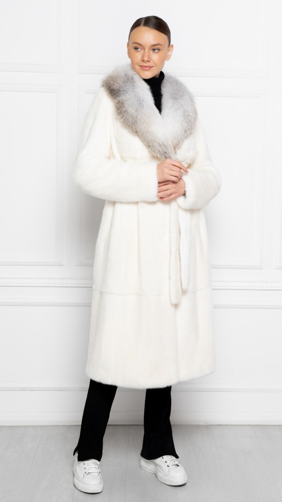 Норковая шуба с воротником